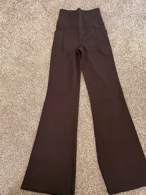 Athleta Black Ribbed Flare Leggings